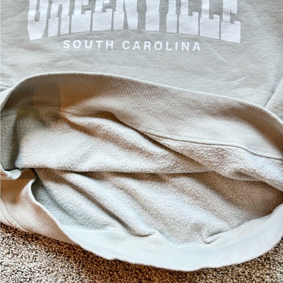 Greenville South Carolina Cream Crew Neck Sweater GVL Soft Champion Size Large - Picture 8 of 9